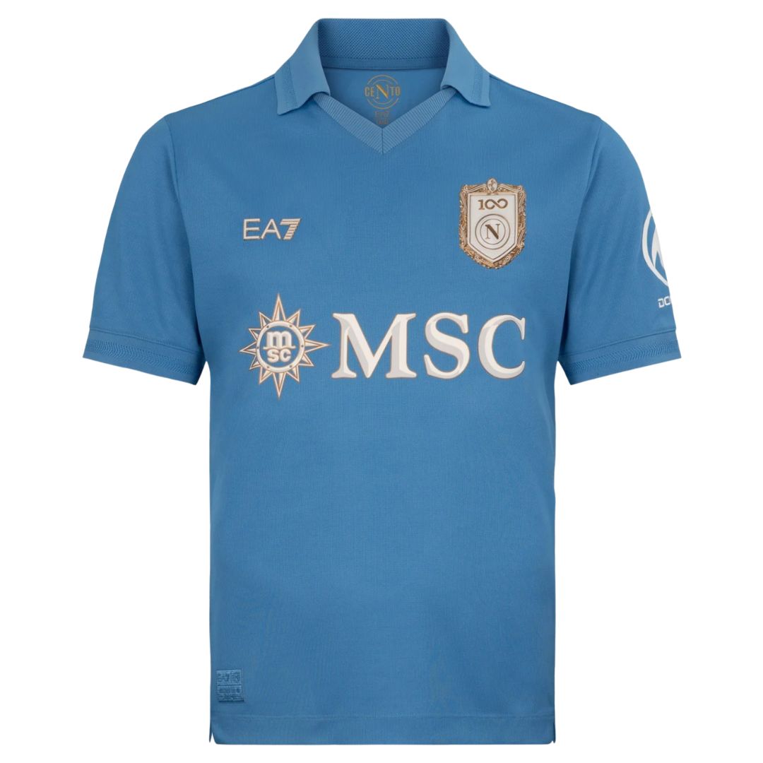 Napoli home soccer jersey 2026/27 fan version in azzurri blue with club crest