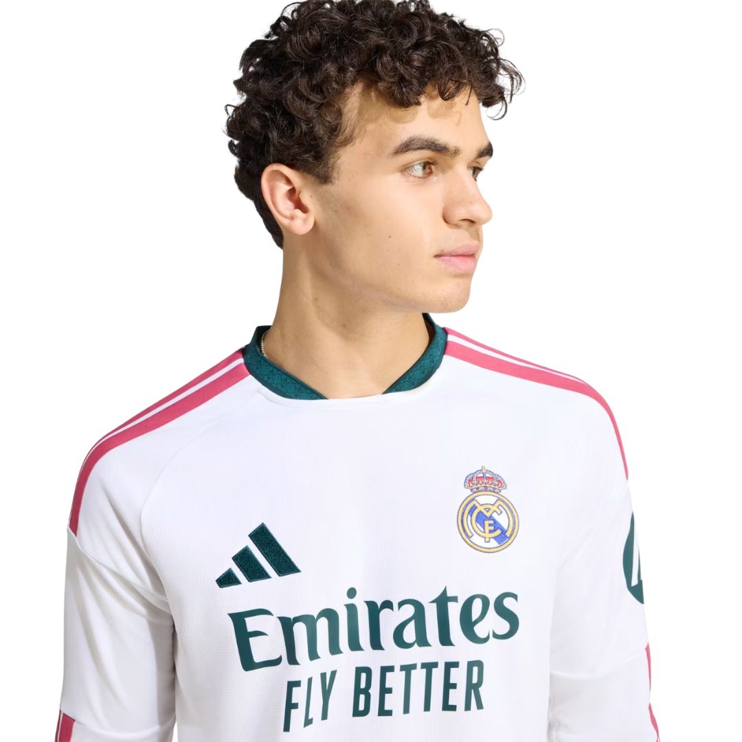 Real Madrid home soccer jersey 2026/27 fan version in white with official crest - view 3