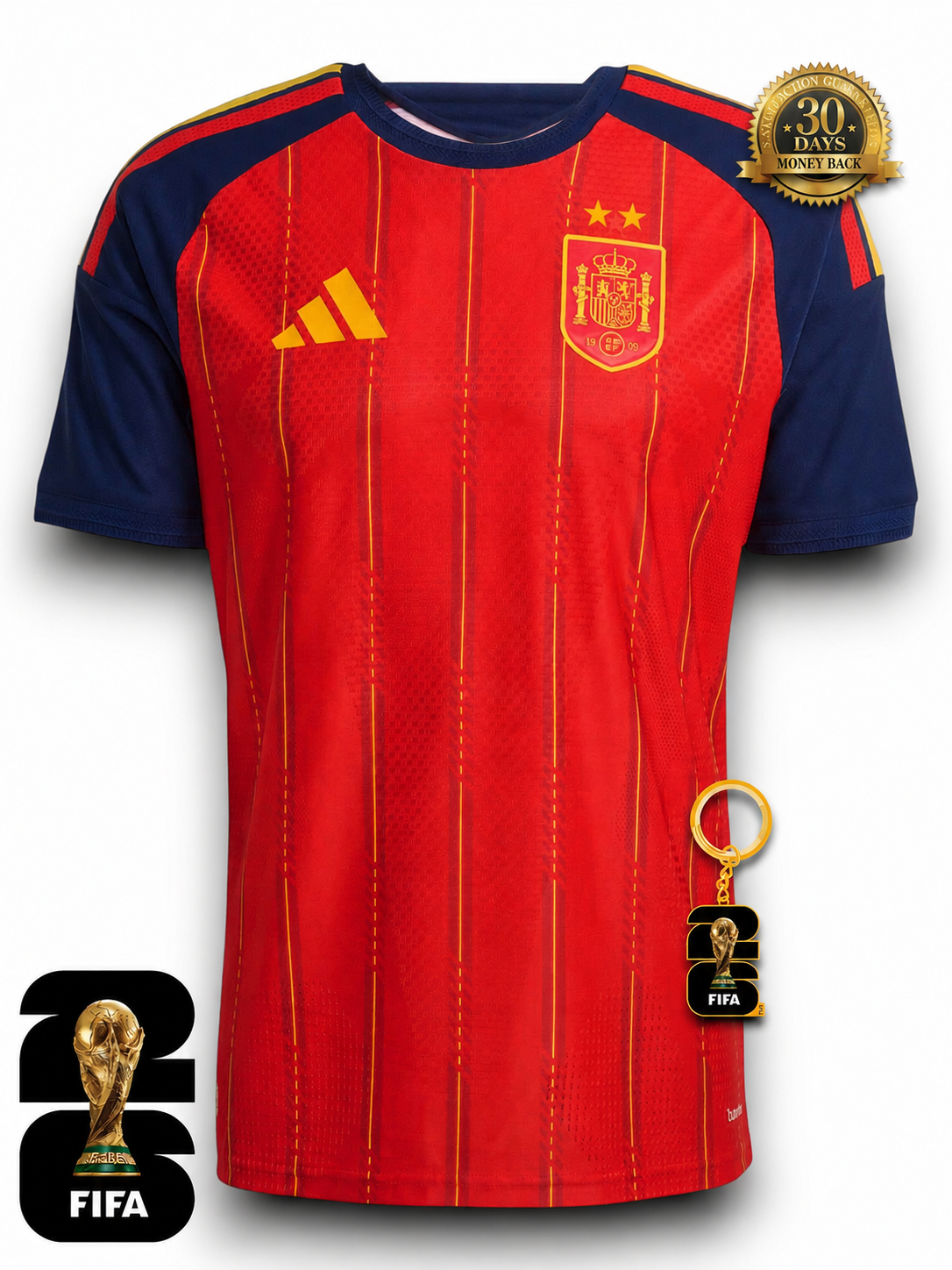 Spain 2026 World Cup Champions Home Jersey - 2 Stars - Player Version
