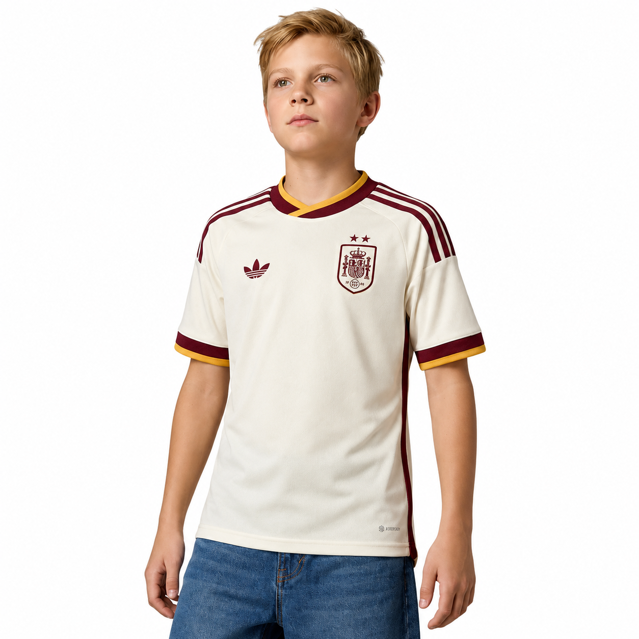 Kids Spain Away kit World Cup 2026 Champions - 2 stars