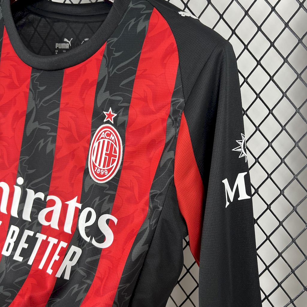 AC Milan 2025/26 Home Long Sleeves Jersey - FutStore