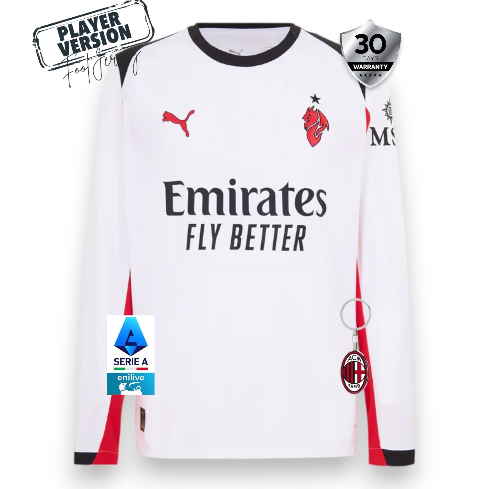 AC Milan Away Jersey 2025/26 Player Version - Long Sleeve - FutStore