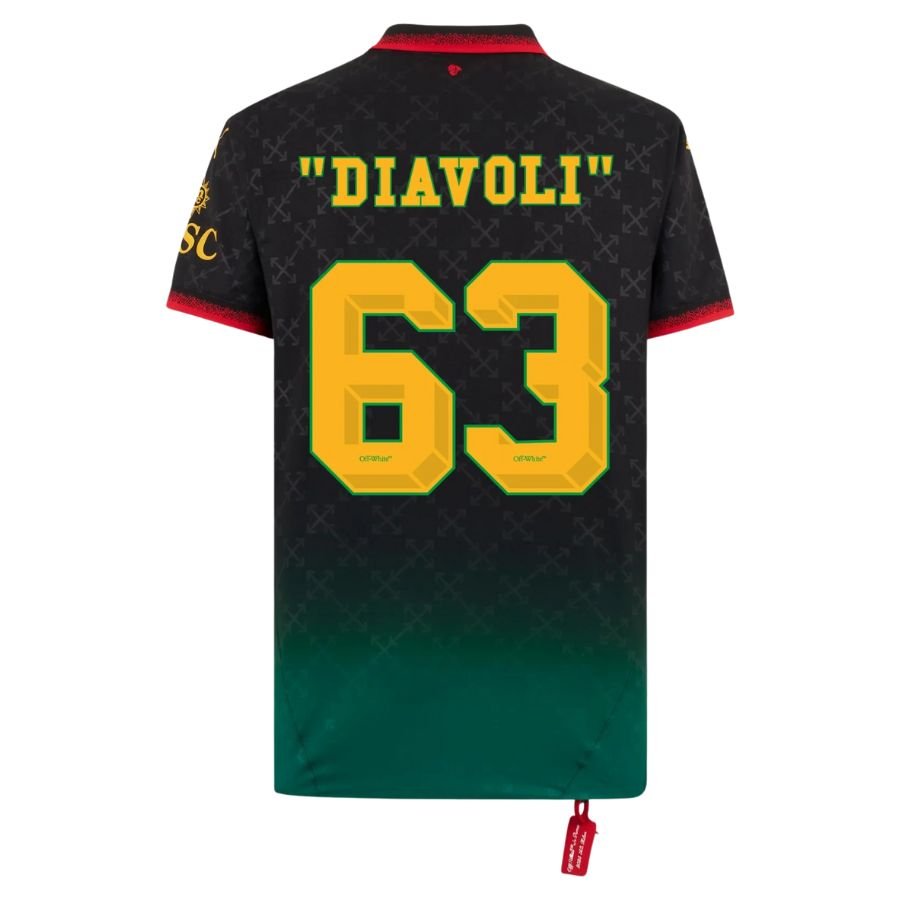 AC Milan BLACK JERSEY DIAVOLI X OFF - WHITE™ Fan Jersey 2025 - FutStore