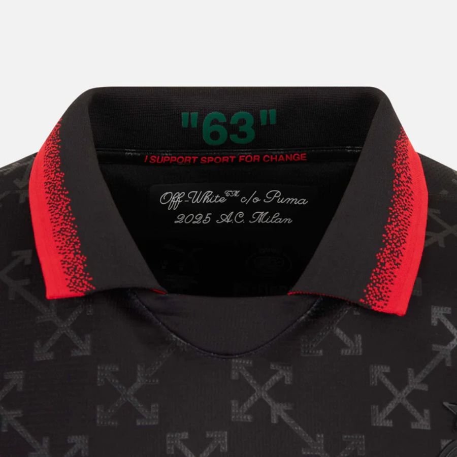 AC Milan BLACK JERSEY DIAVOLI X OFF - WHITE™ Fan Jersey 2025 - FutStore