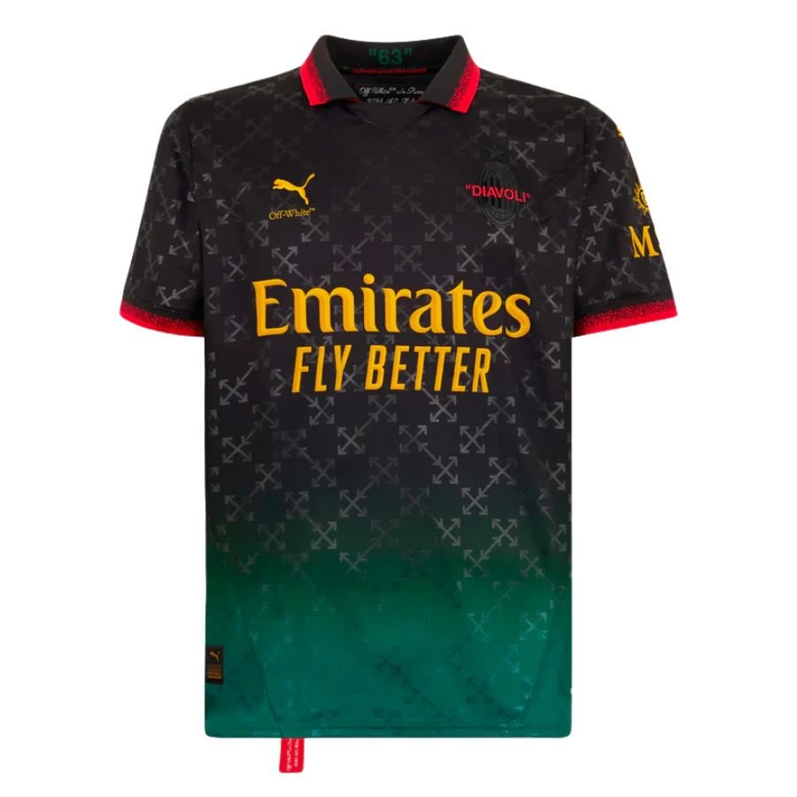 AC Milan BLACK JERSEY DIAVOLI X OFF - WHITE™ Fan Jersey 2025 - FutStore