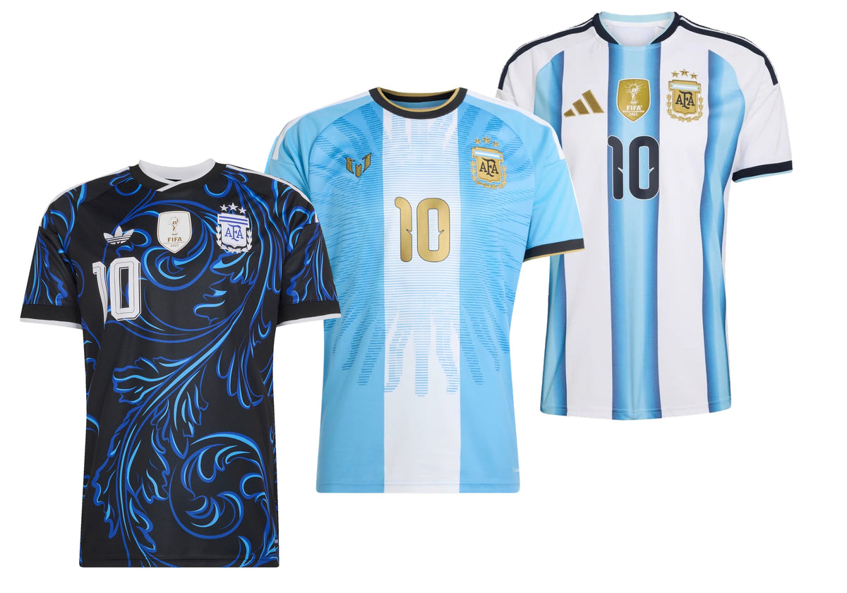 Argentina 3-Pack - Messi Edition, 2022 Home, Black Swirl - FutStore