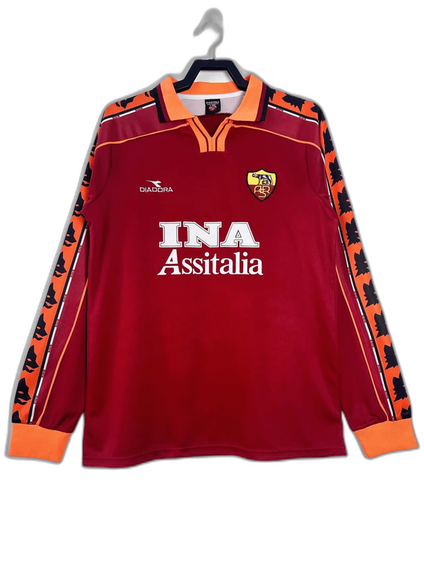 AS Roma 98/99 I Home Jersey - Long Sleeve Retro Version - FutStore