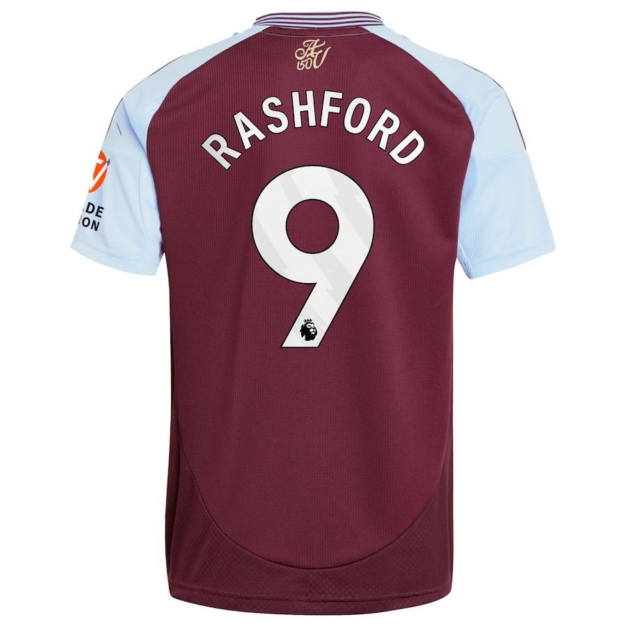 Aston Villa Rashford 9 Home Fan Jersey 2024/25 Patches UCL UEFA Foundation (Official Printing) - FutStore