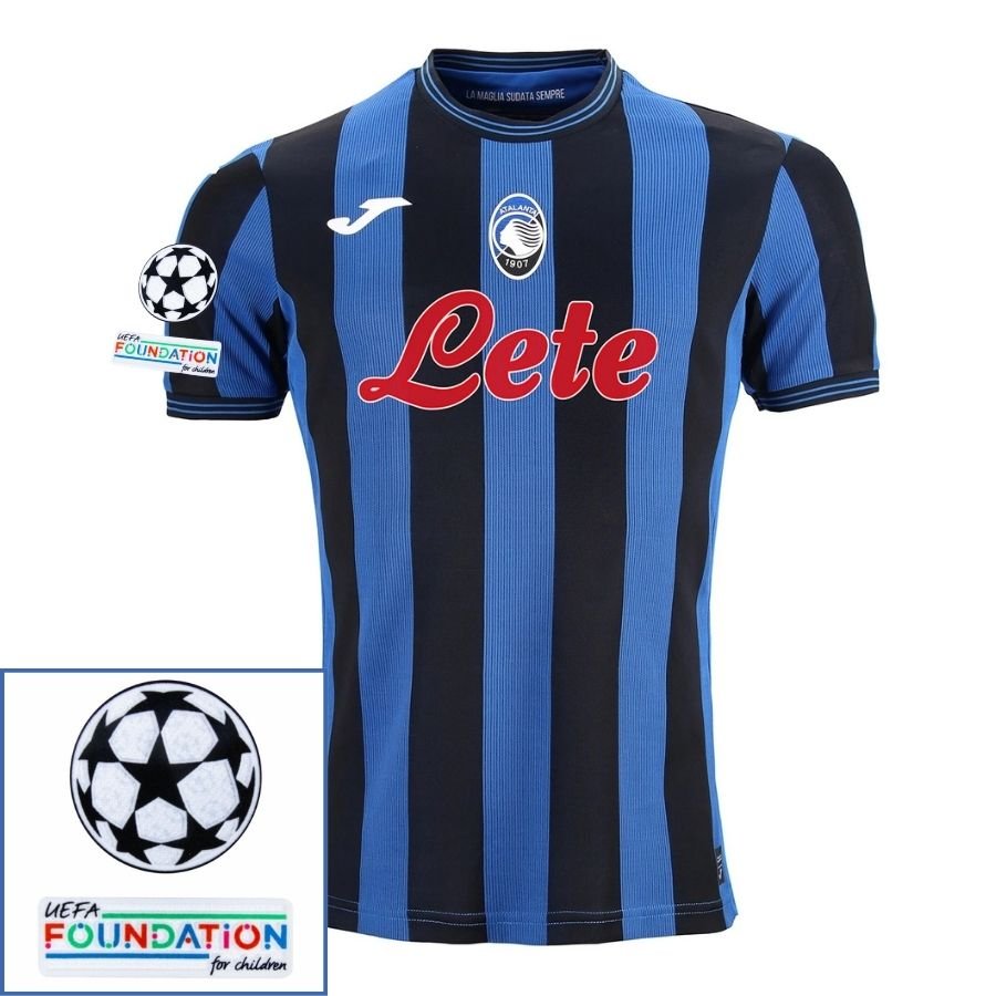 Atalanta Home Fan Jersey 2024/25 Patches UCL UEFA Foundation (Official Printing) - FutStore