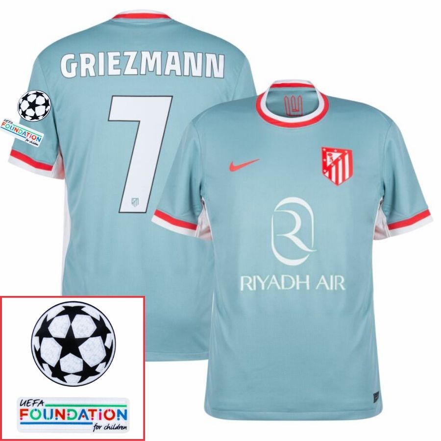 Atlético Madrid Away Fan Jersey 2024/25 Patches UCL UEFA Foundation (Official Printing) - FutStore