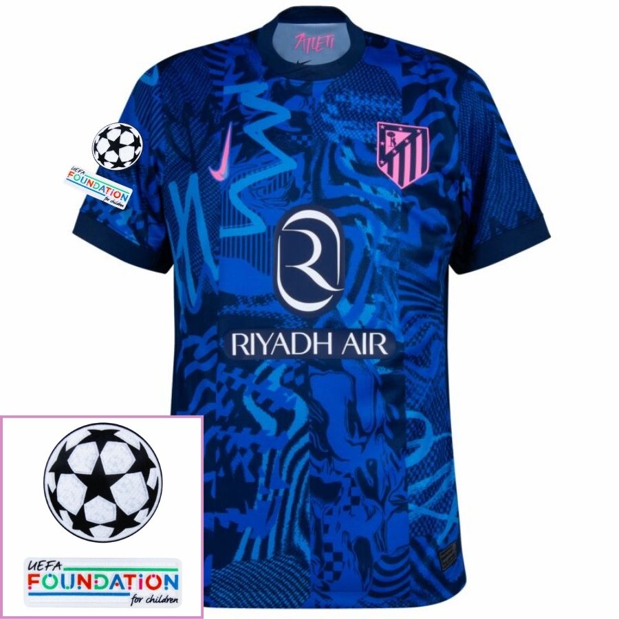 Atlético Madrid Julián Alvarez 19 Third Fan Jersey 2024/25 Patches UCL UEFA Foundation (Official Printing) - FutStore