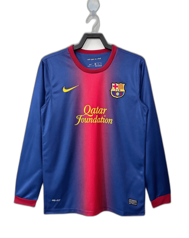 Barcelona 12/13 I Home Jersey - Long Sleeve Retro Version - FutStore