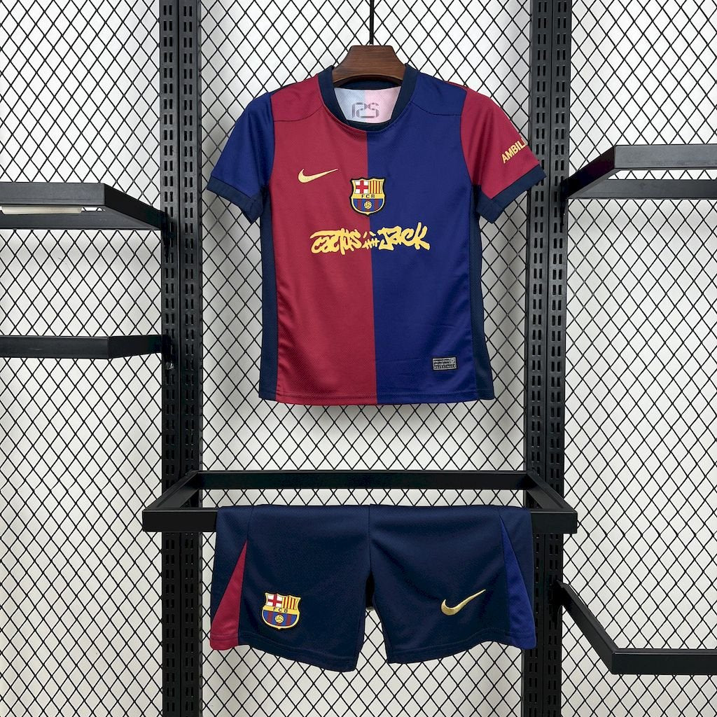 Barcelona 2024/25 Travis Scott Edition Kids Kit - Fan Version - FutStore