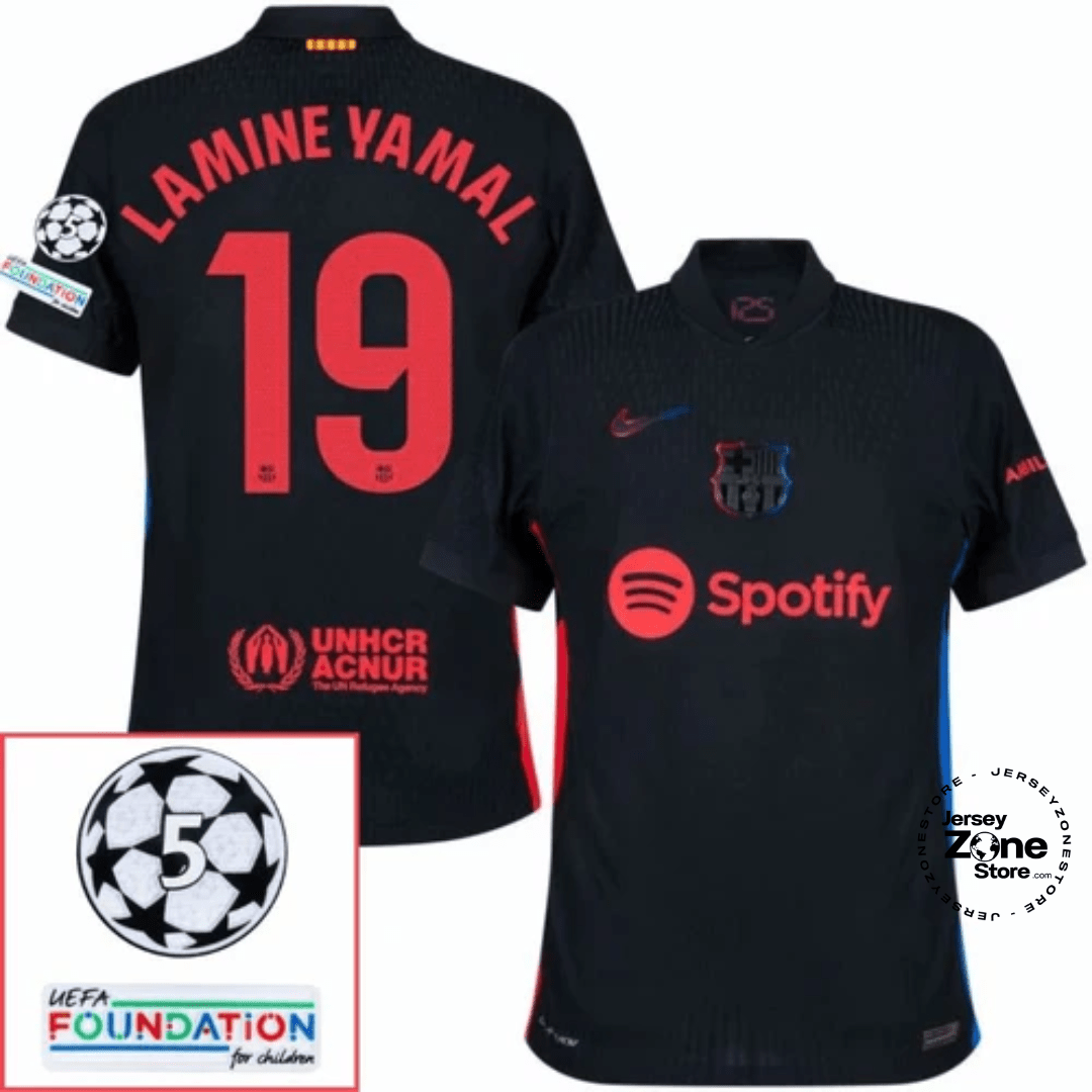 Barcelona Lamine Yamal 19 Away 2024/25 Patches UCL UEFA Foundation (Official Printing) - FutStore