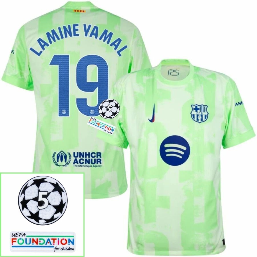 Barcelona Lamine Yamal 19 Third 2024/25 Patches UCL UEFA Foundation (Official Printing) - FutStore