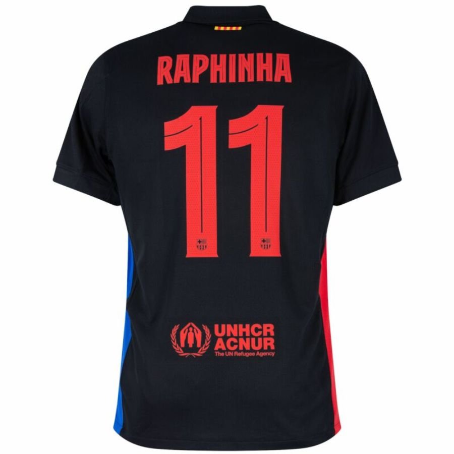 Barcelona Raphinha 11 Away 2024/25 Patches UCL UEFA Foundation (Official Printing) - FutStore