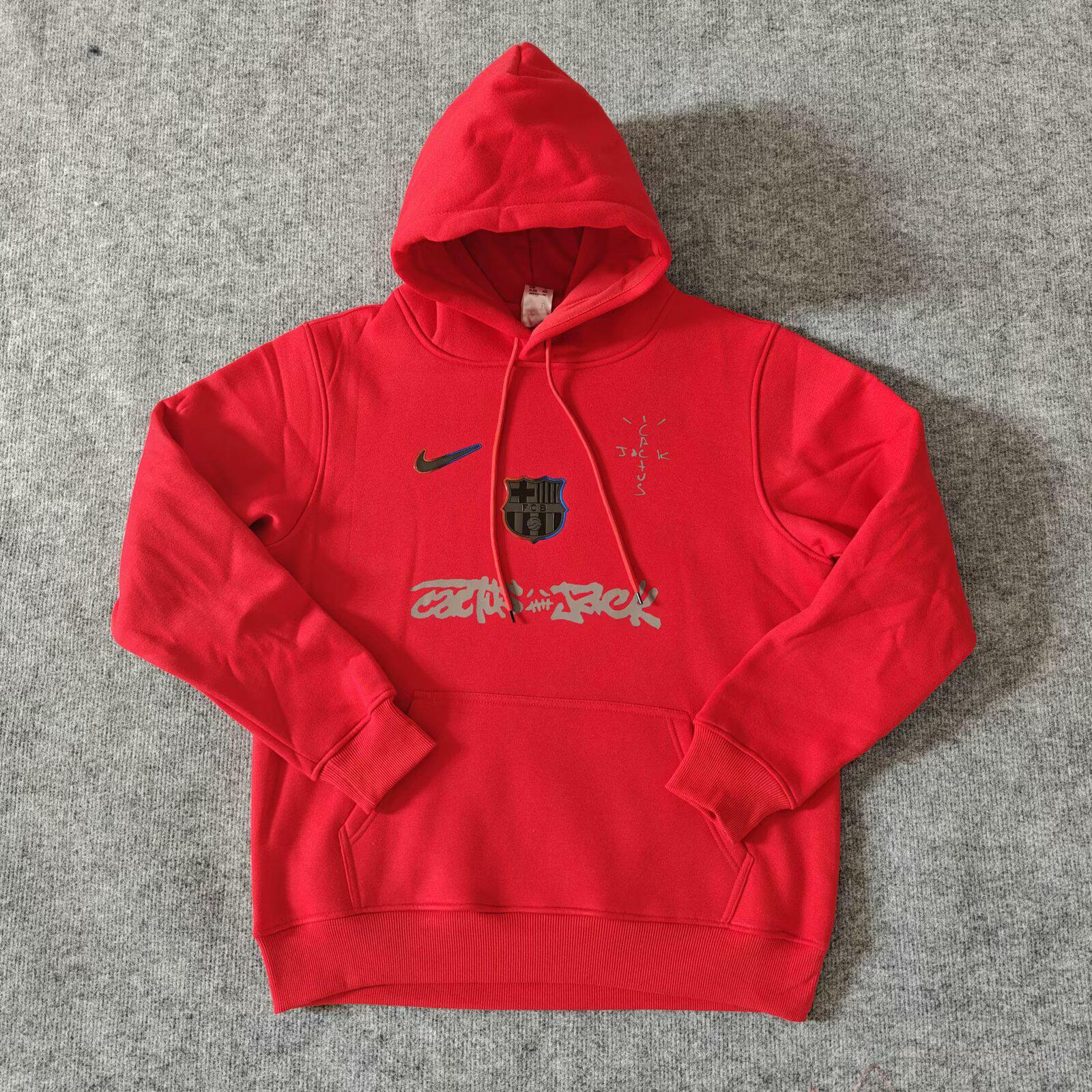 Barcelona Sweatshirt 2025 - Travis Scott Collab Spotify - Red - FutStore