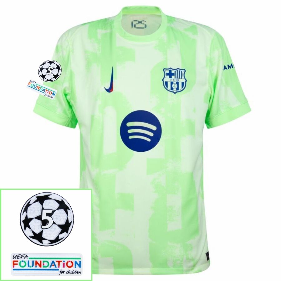 Barcelona Third 2024/25 Patches UCL UEFA Foundation (Official Printing) - FutStore