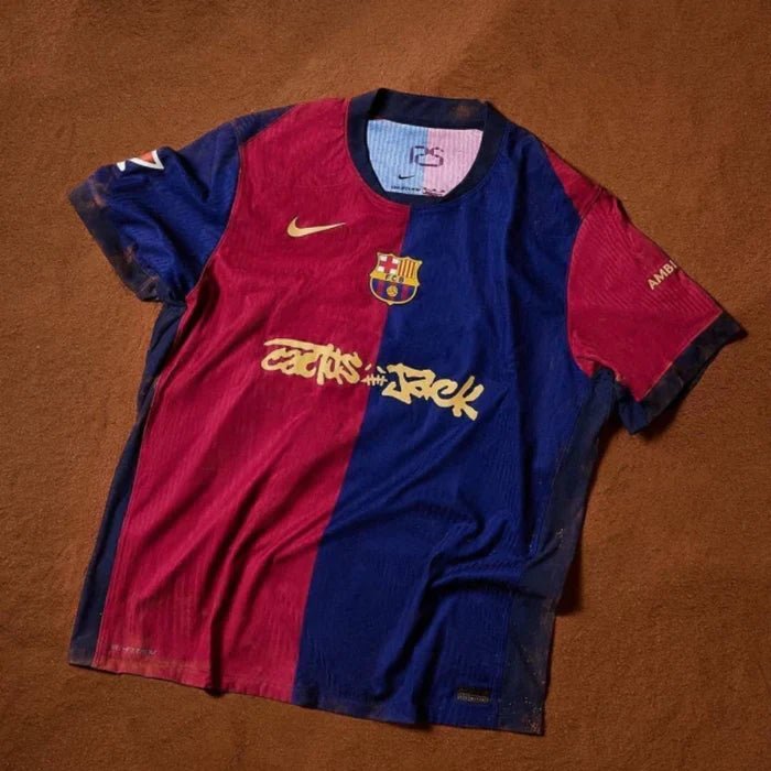 Barcelona Travis Scott Home Fan Jersey 2025/26 Spotify and FC Barcelona Collab With Travis Scott on a Special Cactus Jack - FutStore