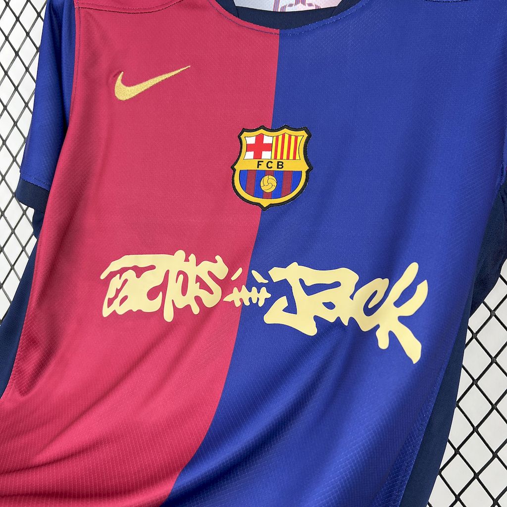 Barcelona Travis Scott Home Fan Jersey 2025/26 Spotify and FC Barcelona Collab With Travis Scott on a Special Cactus Jack - FutStore