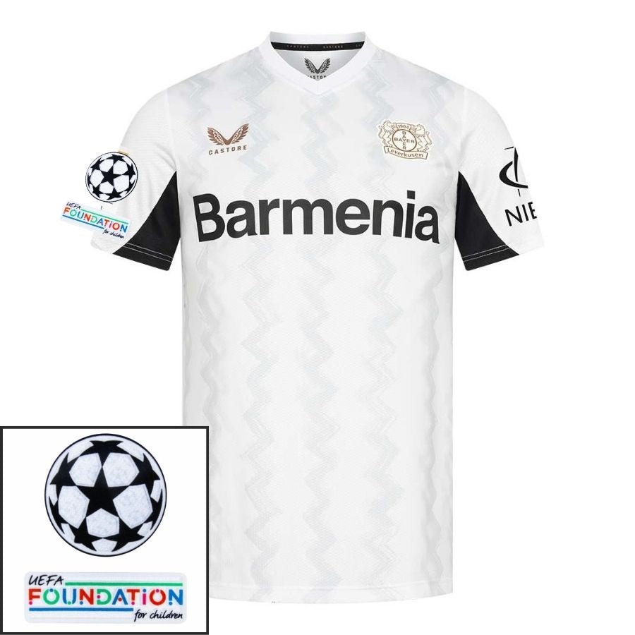 Bayer 04 Leverkusen Away Fan Jersey 2024/25 Patches UCL UEFA Foundation (Official Printing) - FutStore