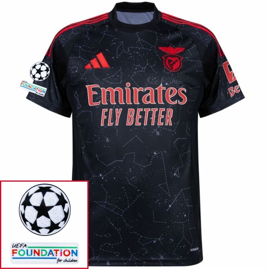 Benfica Away Fan Jersey 2024/25 Patches UCL UEFA Foundation (Official Printing) - FutStore
