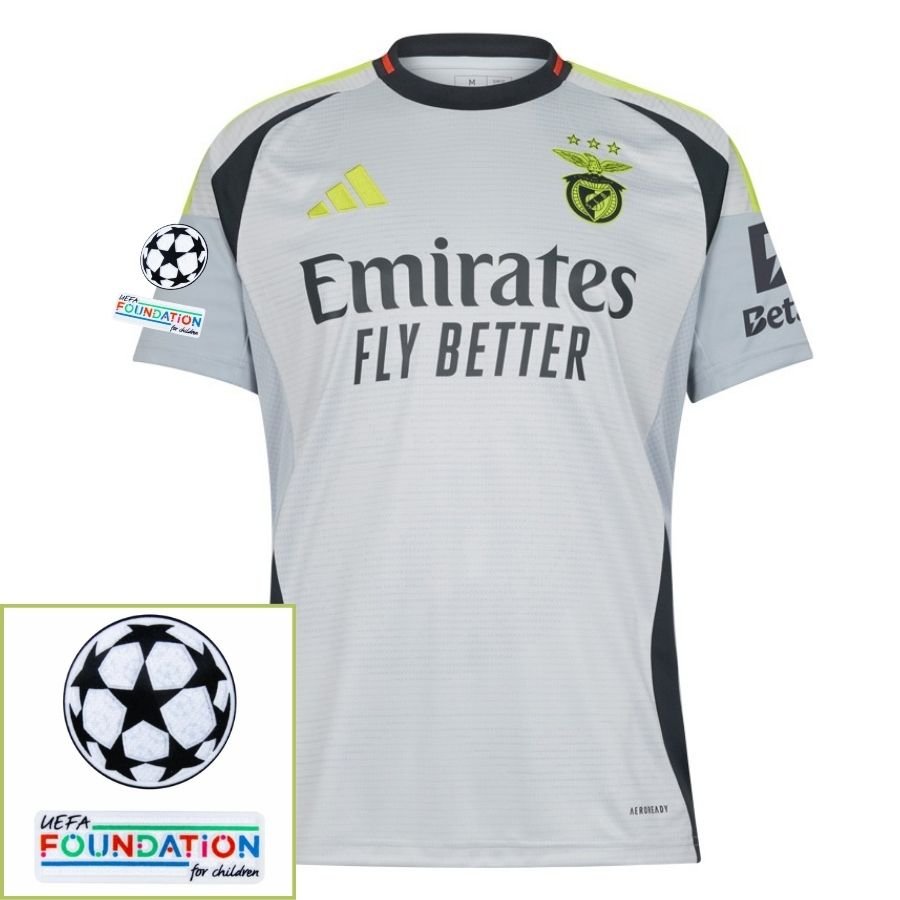 Benfica Third Fan Jersey 2024/25 Patches UCL UEFA Foundation (Official Printing) - FutStore