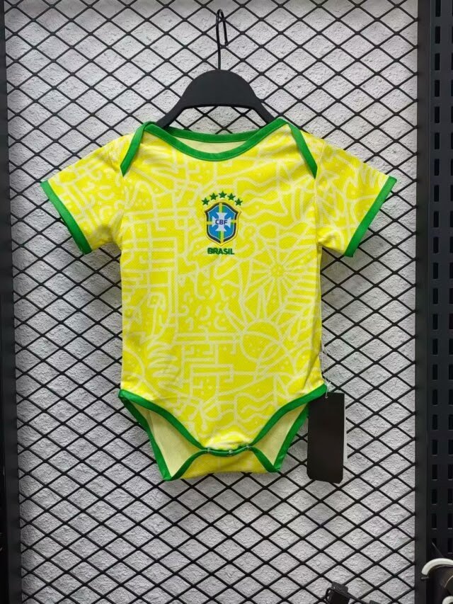 Body Baby Brazil Amarelo/Verde Brasil - FutStore