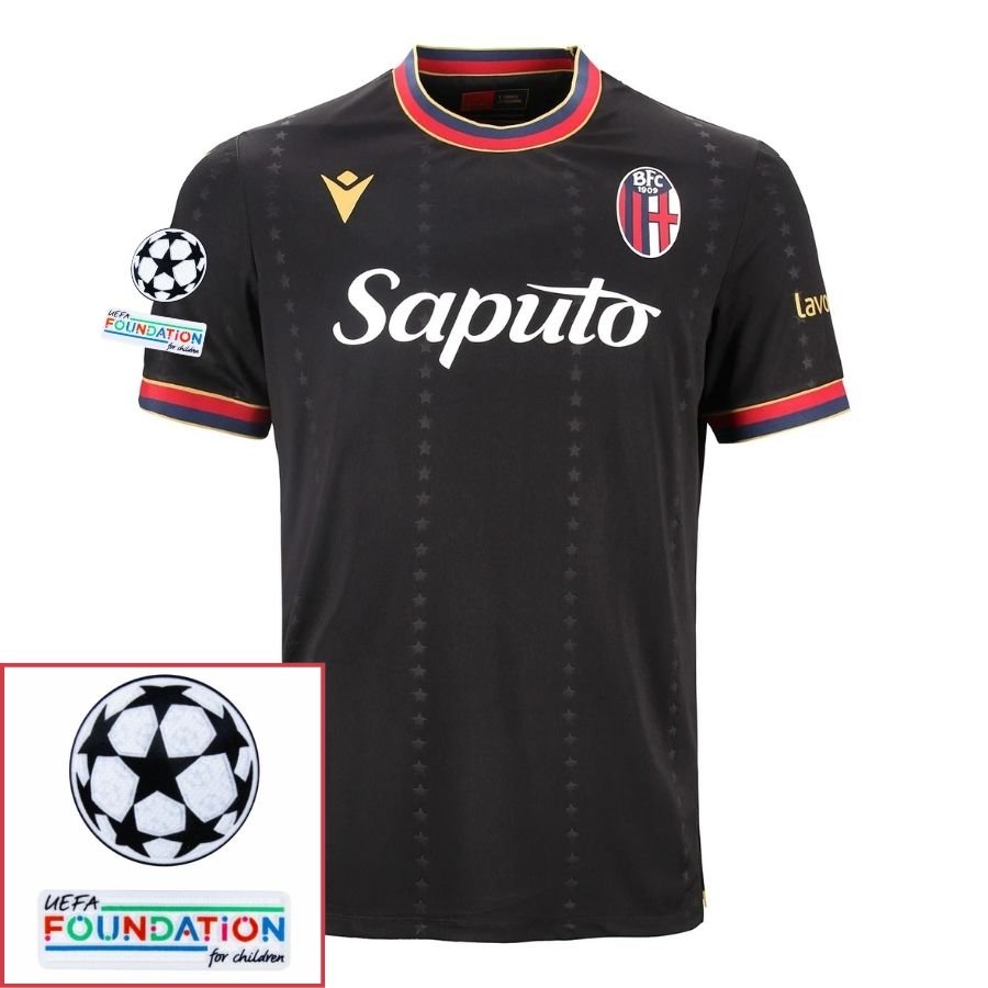Bologna Fourth Fan Jersey 2024/25 Patches UCL UEFA Foundation (Official Printing) - FutStore