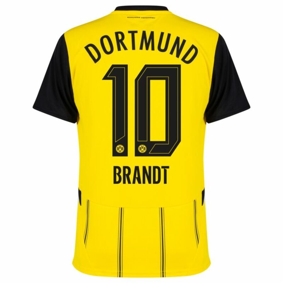 Borussia Dortmund Brandt 10 Home 2024/25 Patches UCL UEFA Foundation (Official Printing) - FutStore