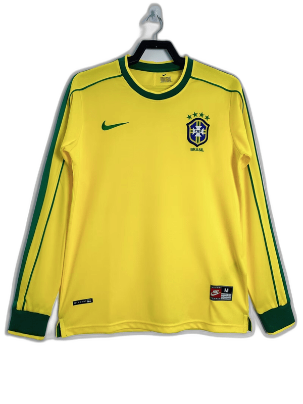 Brazil 1998 I Home Jersey - Long Sleeve Retro Version - FutStore