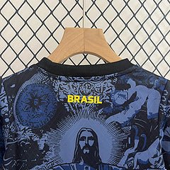 Brazil Special Edition Kit Kids - Cristo Redentor Black - FutStore