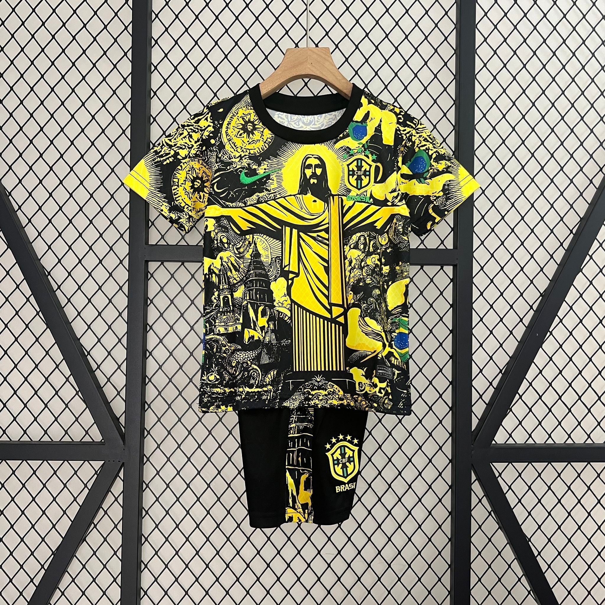 Brazil Special Edition Kit Kids - Cristo Redentor Yellow - FutStore