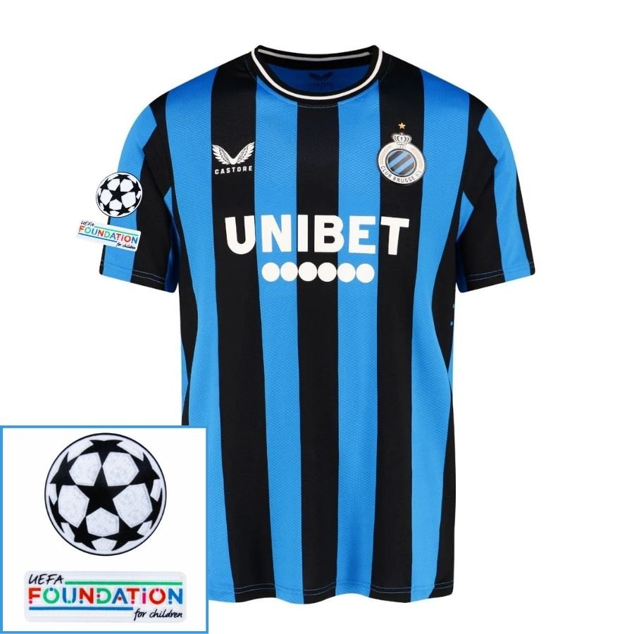 Club Brugge Home 2024/25 Patches UCL UEFA Foundation (Official Printing) - FutStore