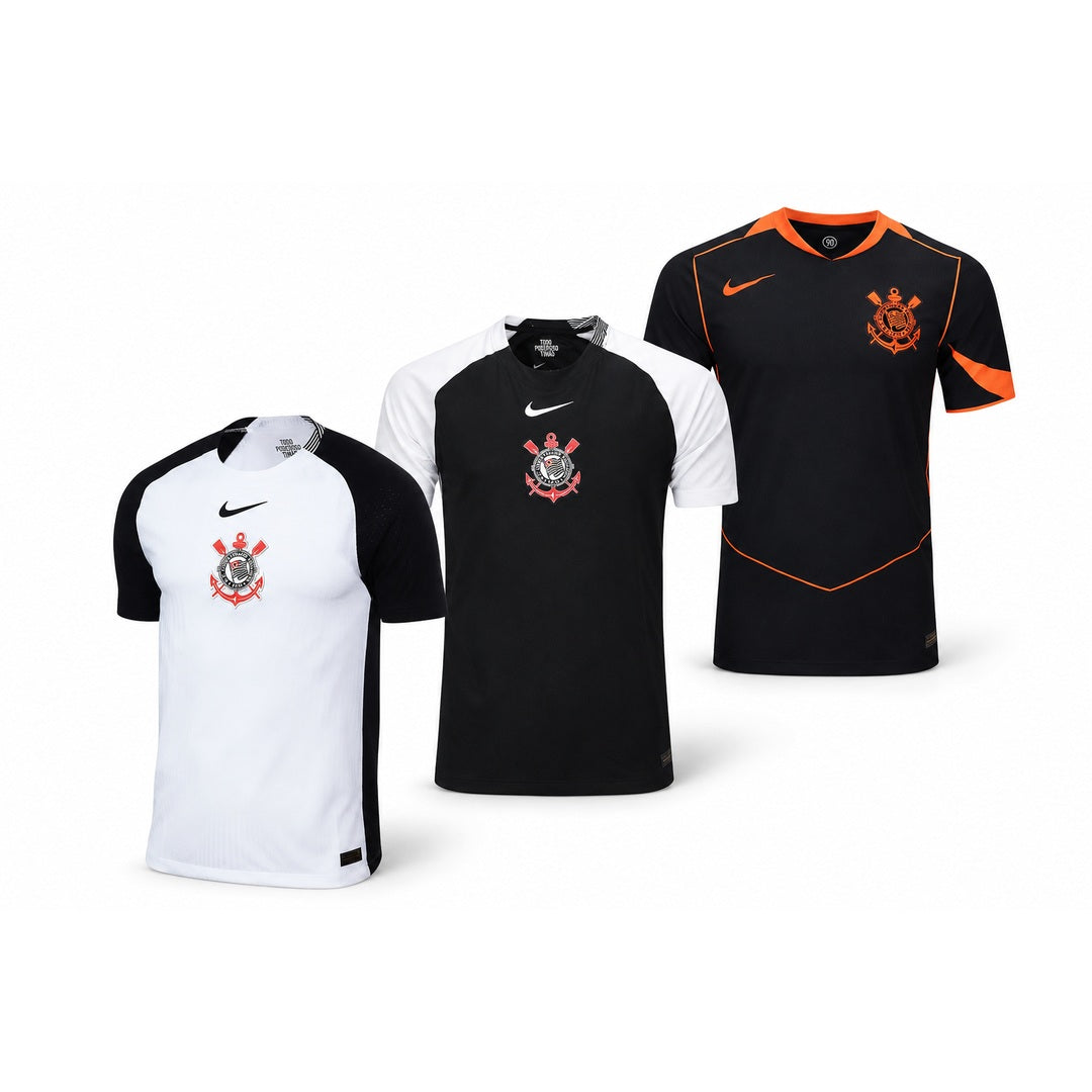 Corinthians Home, Away e Third 2025/26 - Kit 3 - Fan Version - FutStore