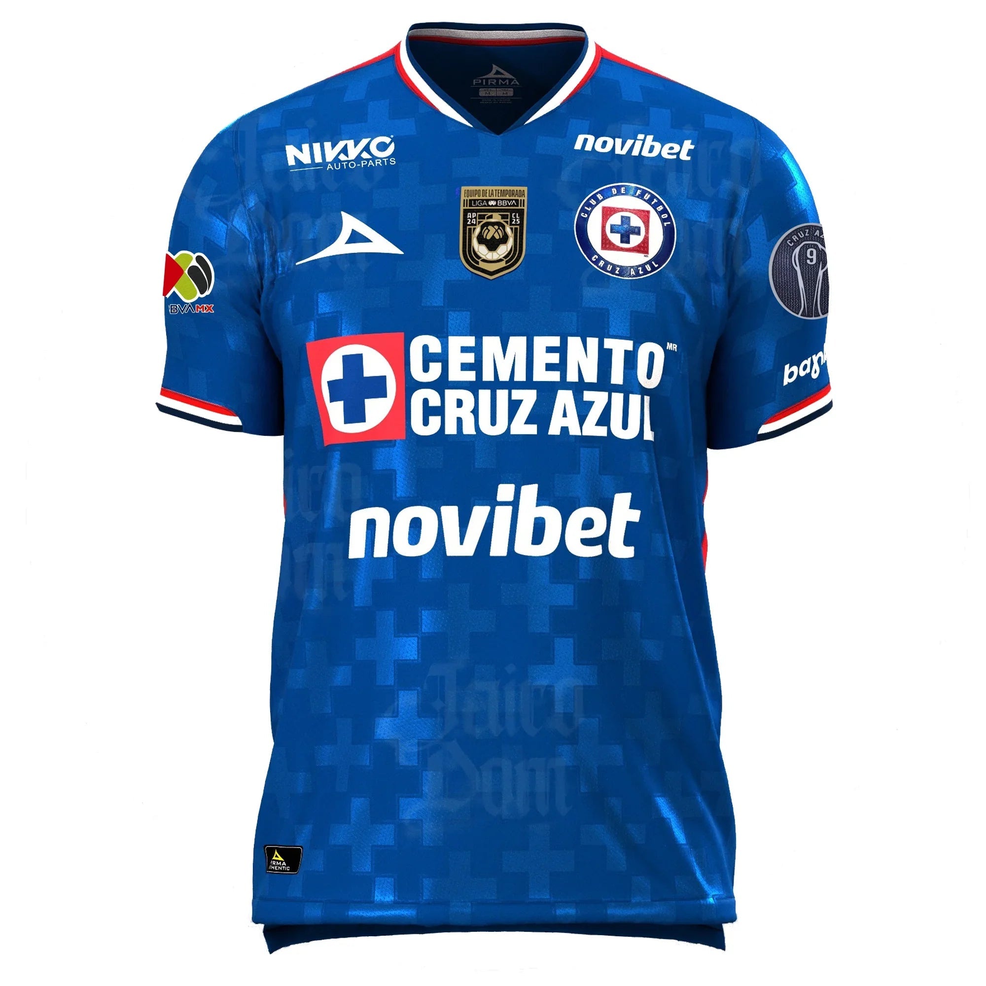 Cruz Azul Home Fan Jersey 2025/26 w/ Champions 9 + BBVA 25/26 - FutStore