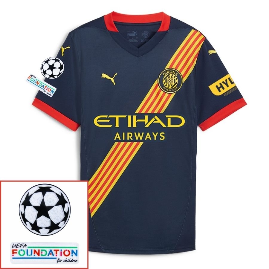 Girona Away 2024/25 Patches UCL UEFA Foundation (Official Printing) - FutStore