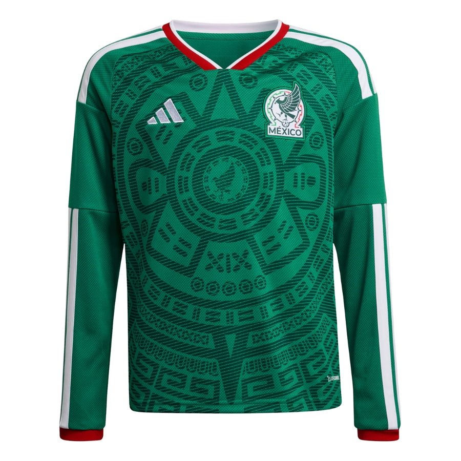 Kids kit Mexico Home Fan Jersey Long Sleeve Shirt 2026 World Cup - FutStore