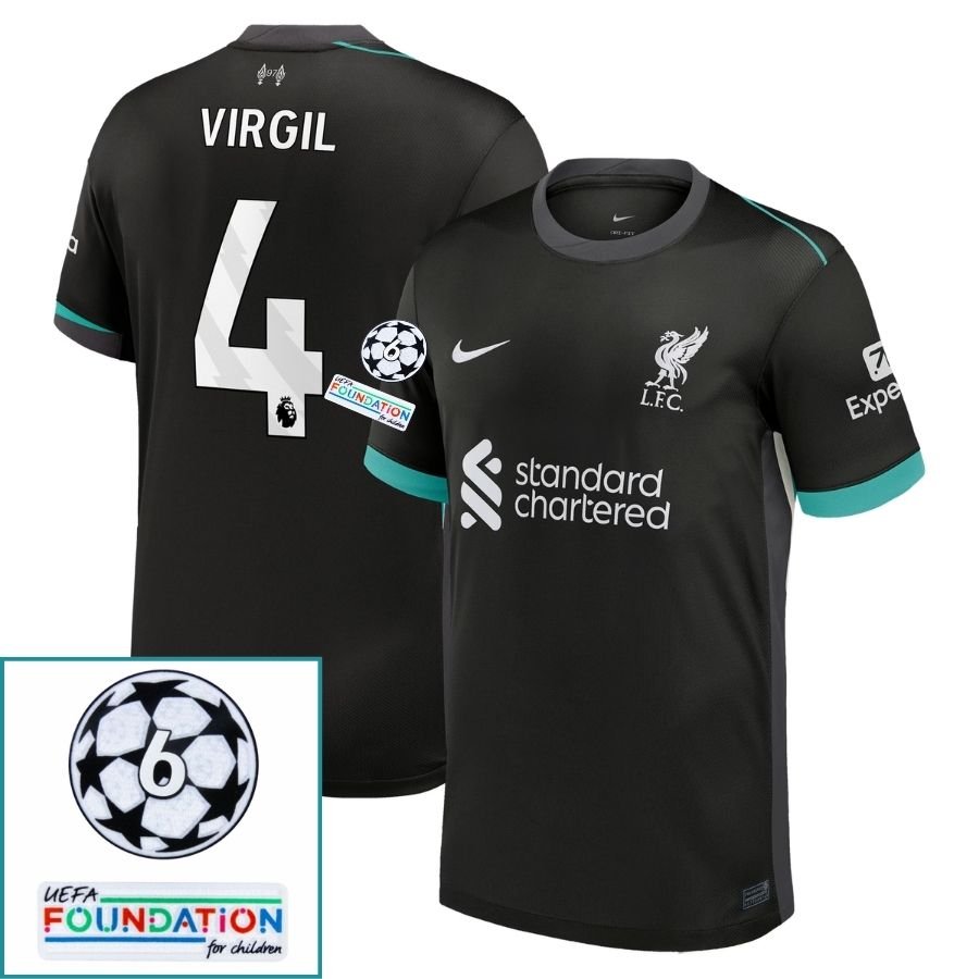 Liverpool Away 2024/25 Patches UCL UEFA Foundation (Official Printing) - FutStore