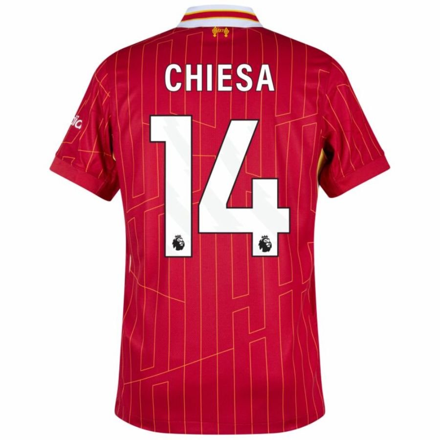 Liverpool Chiesa 14 Home 2024/25 Patches UCL UEFA Foundation (Official Printing) - FutStore