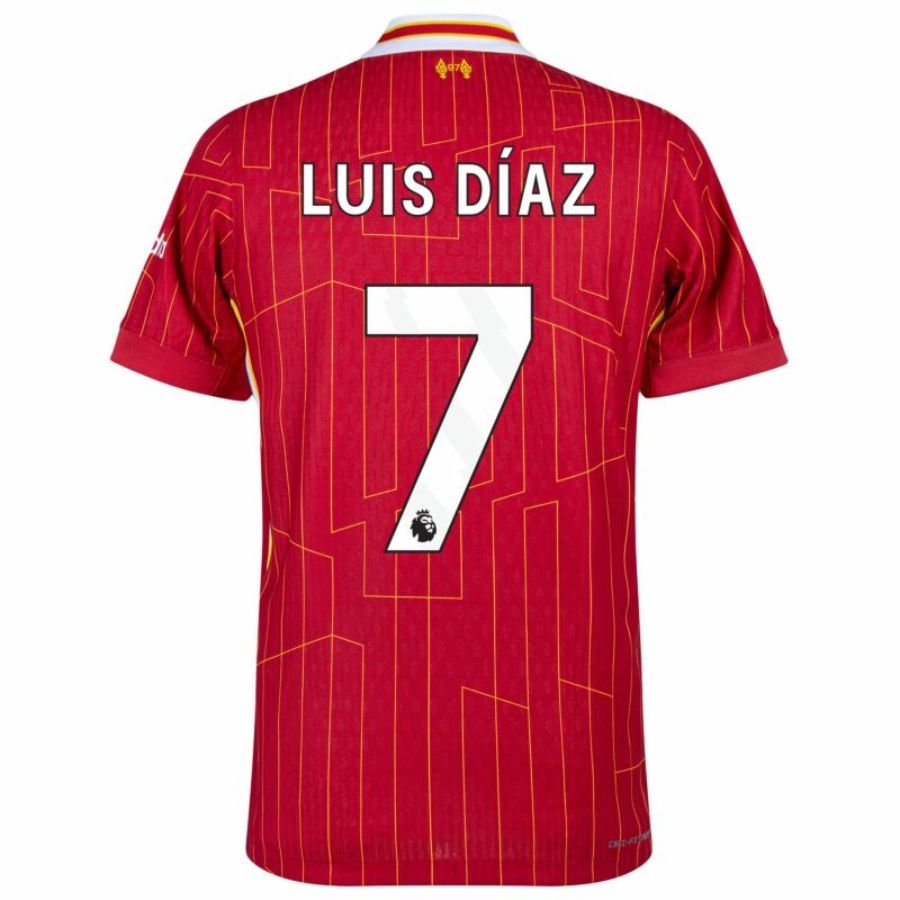 Liverpool Luis Díaz 7 Home 2024/25 Patches UCL UEFA Foundation (Official Printing) - FutStore