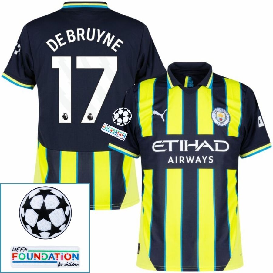 Manchester City Away 2024/25 Patches UCL UEFA Foundation (Official Printing) - FutStore