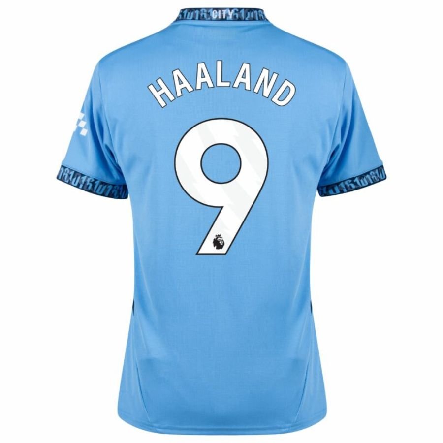 Manchester City De Haaland 9 Home 2024/25 Patches UCL UEFA Foundation (Official Printing) - FutStore