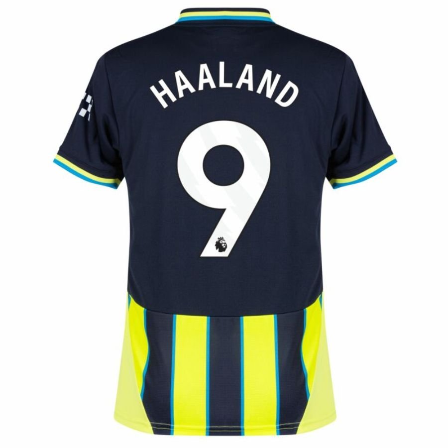 Manchester City Haaland 9 Away 2024/25 Patches UCL UEFA Foundation (Official Printing) - FutStore
