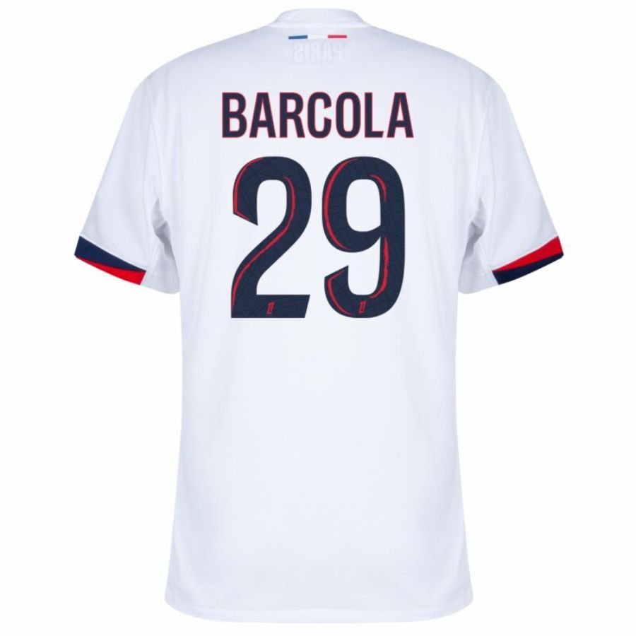 Paris Saint - Germain Barcola 29 Fan Jersey Away 2024/25 Patches UCL UEFA Foundation (Official Printing) - FutStore