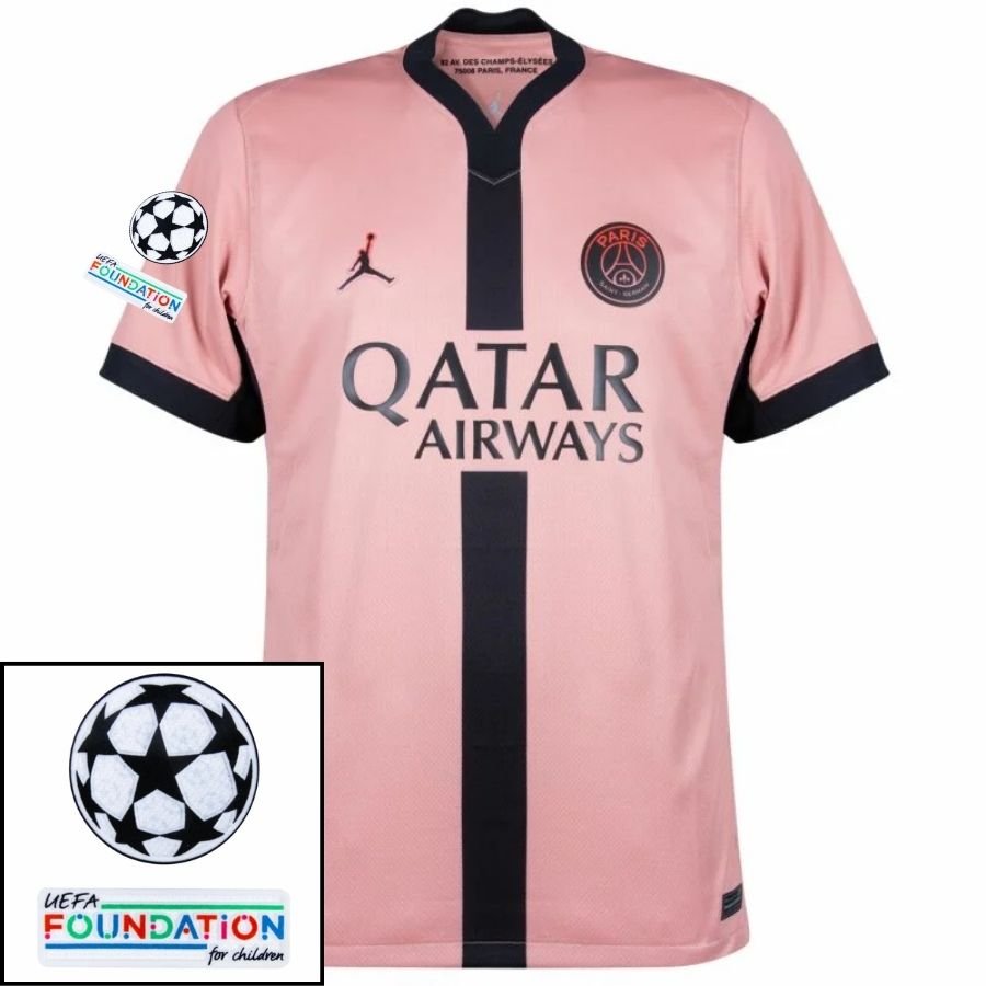 Paris Saint - Germain Fan Jersey Third Jordan 2023/24 Patches UCL UEFA Foundation (Official Printing) - FutStore