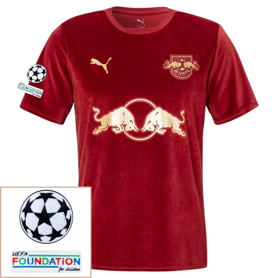 RB Leipzig Fan Jersey Christmas Special Edition 2024/25 Patches UCL UEFA Foundation (Official Printing) - FutStore