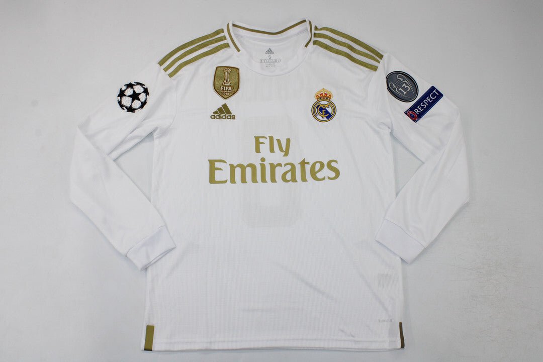Real Madrid 2019/20 Jersey Long Sleeve Retro - Patch Champions - FutStore