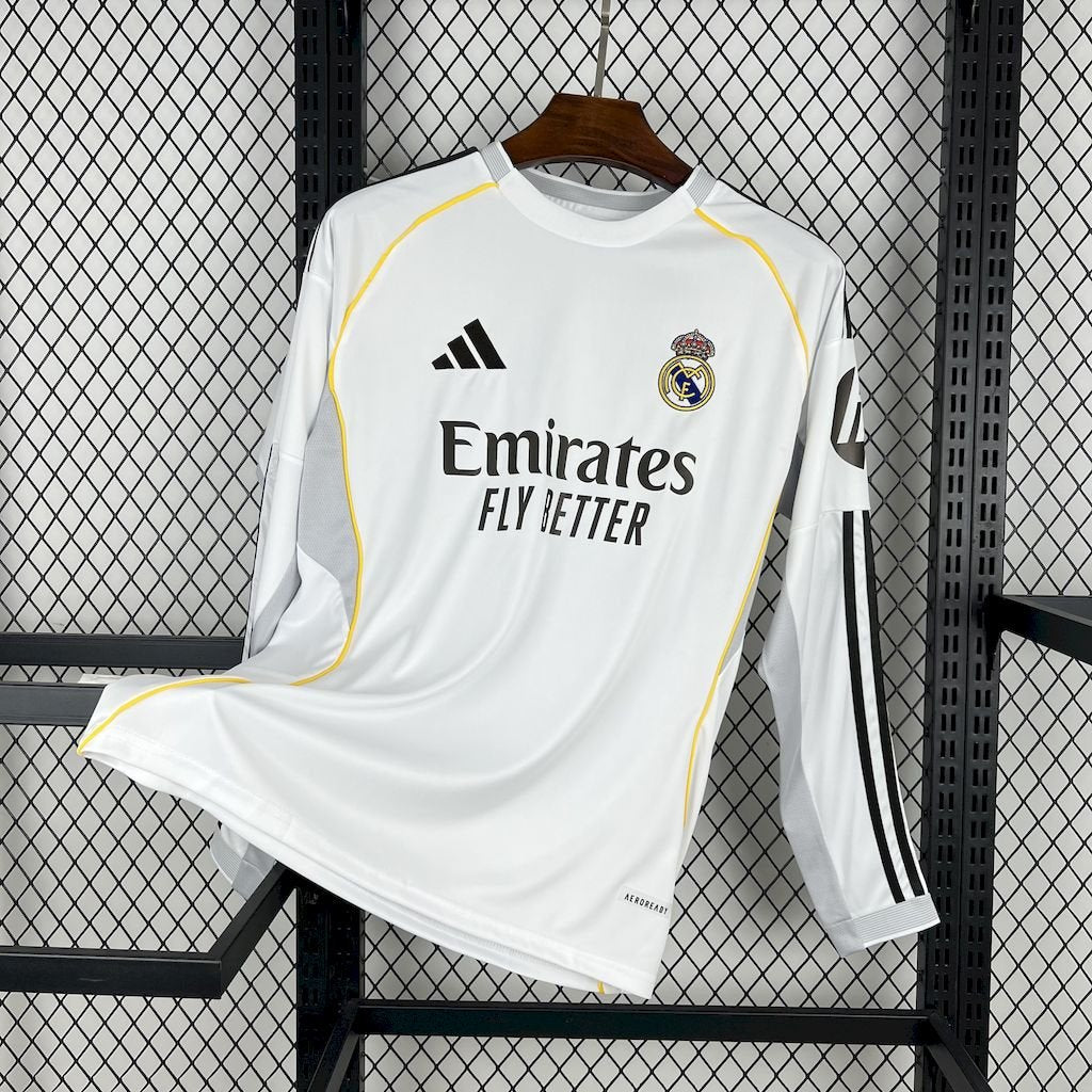 Real Madrid 2025/26 Home Long Sleeves Jersey - FutStore