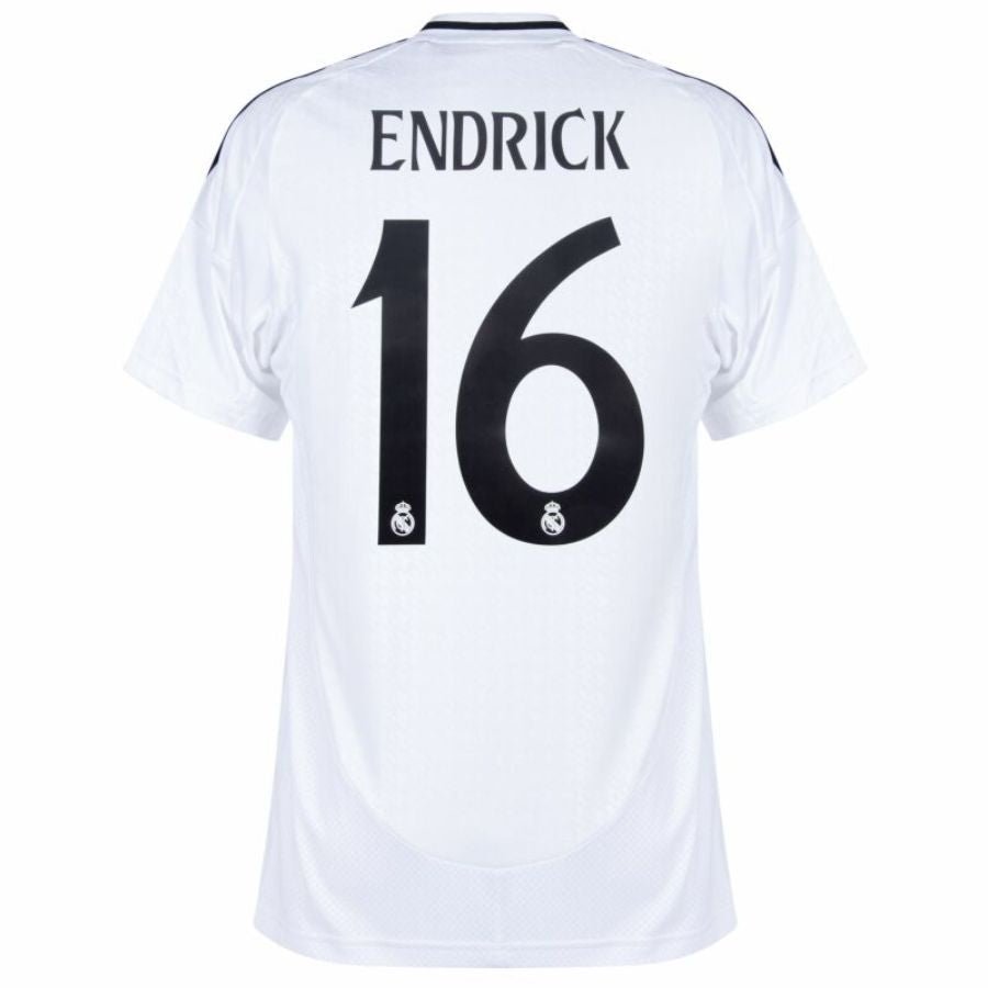 Real Madrid Endrick 16 Home Fan Jersey 2024/25 Patches UCL UEFA Foundation (Official Printing) - FutStore